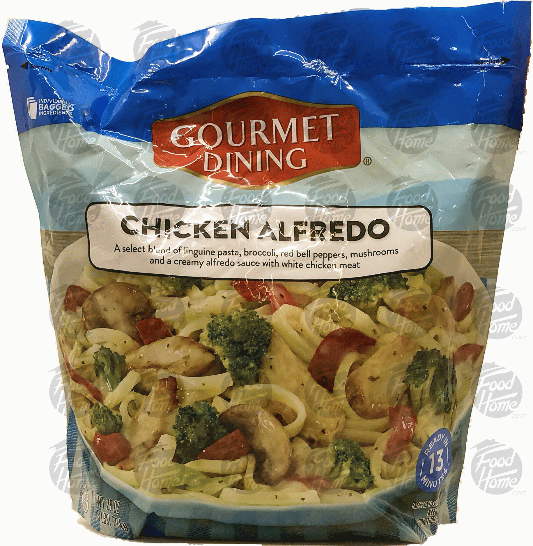 Gourmet Dining  chicken alfredo with vegetables, individually bagged ingredients Full-Size Picture